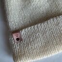 Wywijana czapka beanie AUREA - ecru z baby merino, moherem i jedwabiem