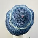 Wiosenny beret damski z antenką ręcznie robiony bawełna one size