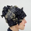Elegancka czapka zimowa Złotko, unikat wytkany na krośnie