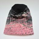 Czapka ręcznie szyta z dzianiny swetrowej wrzosowo-szara na podszewce (rozmiar uniwersalny)