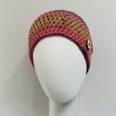 Kolorowa gruba czapka zimowa smerf ręcznie robiona