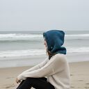 Ręcznie robiona balaclava kapturokomin czapka bawełna i merynos