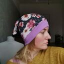 Czapka kwiatowa smerfetka codzienna bez podszewki rozmiar uniwersalny box 33