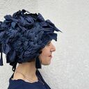 Czapka artystyczna Afro - wytkana ręcznie na krośnie