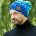 Ciepła czapka zimowa Explorer w cieniowanych błękitach