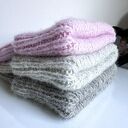 Ręcznie robiona czapka damska MORGANA Alpaka z Jedwabiem 9020/35 Perłowy Szary