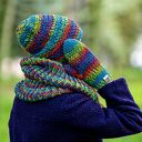 Czapka MERINO 50% “Tęcza Błękit” EXPLORER