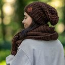 Czapka MERINO Neverland “Brązowy” podszewka JEDWAB