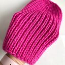 Ręcznie robiona czapka damska JANKA 100% Wełna owcza 105 Magenta