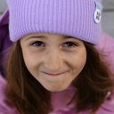 Jasny fiolet czapka dziecięca beanie z kolorowym logo