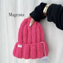 Czapka Nordic 100% wełna magenta