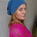 Czapka niebieska smerfetka na podszewce uniwersalna unisex, box a1