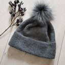 Oversize beanie - duża czapka zimowa M/L stalowa