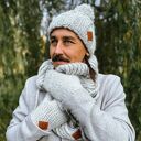 Męska czapka MERINO Euforia “Wybielony szary”