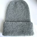 Ręcznie robiona czapka beanie AUREA 100% Baby Merino plus moher i jedwab 50/34 Zielona Szałwia