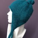 PILOTKA Z WĘZEŁKIEM butelkowa zieleń BALACLAVA CZAPKA Z NAUSZNIKAMI meher z wełną