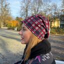 Czapka w kratkę ostatnia wyprzedaż na podszewce damska rozmiar uniwersalny Box