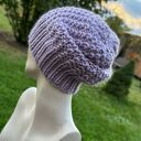 100% WOOL ZIMOWA WEŁNIANA CZAPKA jasny fiolet LILA