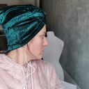 Turban zielony obwód uniwersalny, zwraca uwagę, polecane duszom twórczym, polecam box a1