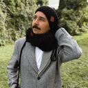 Męska czapka MERINO Neverland “Czarny” podszewka JEDWAB