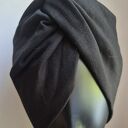 Turban boho w czarnym kolorze - miękki i wygodny, rozmiar uniwersalny