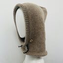 Balaclava kominiarka kaptur czapka 100% alpaka ręczna robota taupe