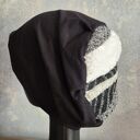 Czarna czapka na podszewce góra patchwork rozmiar uniwersalny box z1