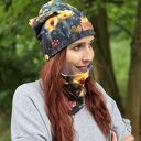 Czapka w kwiaty bawełniana