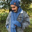 Męska czapka MERINO Smile “Ciemny niebieski” podszewka JEDWAB