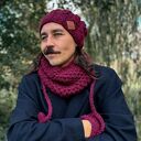 Męska czapka MERINO Smile “Bordo” podszewka JEDWAB