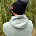 Męska bawełniana czapka jesienna logo ekoskórka „Czarny”