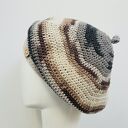 Wiosenny beret damski z antenką ręcznie robiony bawełna one size