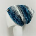 Kolorowa gruba czapka zimowa smerf ręcznie robiona