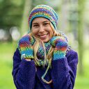 Czapka MERINO 50% “Tęcza Błękit” EXPLORER