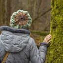 Czapka beret wełniana "Pole lnu"