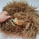 Brązowa czapka z futra sztucznego na podszewce (ręcznie szyta) - rozmiar M, obwód 55-56 cm