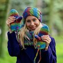 Czapka MERINO 50% nieugniatająca włosów “Tęcza Błękit” THIS IS IT