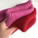 Ręcznie robiona czapka beanie AUREA - baby merino, moher i jedwab (wywijana), czerwona