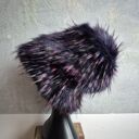 Czapka futrzana fioletowa duży obwód głowy