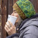 Czapka beret wełniana "Głogowa zieleń"