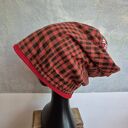 Czapka materiałowa w kratkę na podszewce Smerfetka rozmiar głowy 57x58 cm box waliz