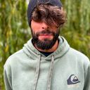 Męska bawełniana czapka jesienna logo ekoskórka „Czarny”