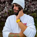 Męska czapka beanie z bawełny logo kolorowe „Jasny szary”