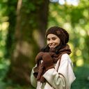 Czapka MERINO Neverland “Brązowy” podszewka JEDWAB