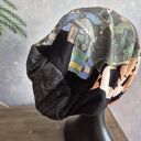 Czapka baza czarna na drugi kolorowe wykończenie pomarańczowe na podszewce Smerfetka rozmiar S na gł