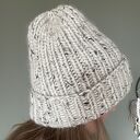Gruba wełniana czapka oversize w kolorze tweed - wełna peruwiańska