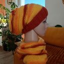 Komplet czapka i komin na zimę - ręczne wykonanie w jednym egzemplarzu