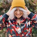 Bawełniana czapka beanie logo ekoskórka “Miodowa musztarda”