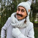 Męska czapka MERINO Euforia “Wybielony szary”