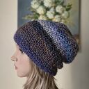 RĘCZNIE NA DRUTACH - Noc polarna - miła, ciepła czapka z wełenką merino